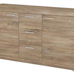 Bufet cu sertare și uși Brandi, 88x150x38 cm, pal/ mdf/ plastic, maro