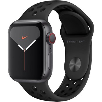 Apple Watch Nike Series 5 GPS + Cellular, 40mm, Space Grey, Aluminium Case, Anthracite/Black Nike Sport Band