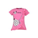 Tricou fete, Minnie, roz cu gentuta si ochelari, Disney