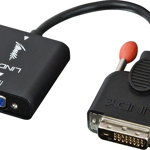 Cablu AV si adaptor LINDY DVI - D-Sub 0.15m negru (38189), Lindy