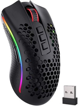 Mouse gaming wireless si cu fir Redragon Storm Pro negru iluminare RGB 16000 DPI M808-KS