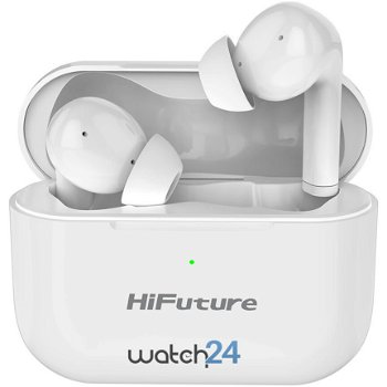 Casti Bluetooth 5.0 HiFuture TureAir ANC - White TWS Earbuds, Microfon, raspundere si respingere apel, Accesare vocala Siri sau Google Assistance, HD Voice, Control media, Touch pe casca, Alb, HiFuture