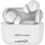 Casti Bluetooth 5.0 HiFuture TureAir ANC - White TWS Earbuds, Microfon, raspundere si respingere apel, Accesare vocala Siri sau Google Assistance, HD Voice, Control media, Touch pe casca, Alb, HiFuture