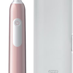 Periuta de dinti electrica Oral-B Pro 1, Curatare 3D, 1 program, 1 capat de periaj, trusa de calatorie, Roz
