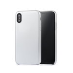 Carcasa iPhone X / XS Meleovo Pure Gear II Silver (culoare metalizata fina, interior piele intoarsa), Meleovo