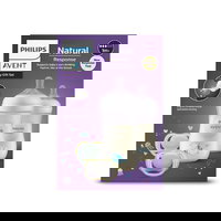 Set PHILIPS AVENT Natural Response SCD837/11: 2 biberoane 260ml + 2 suzete, flux lent, 0-6 luni, multicolor