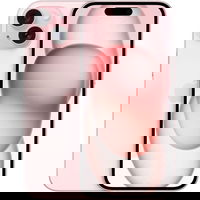 Telefon Mobil Apple iPhone 15, Super Retina XDR OLED 6.1inch, 128GB Flash, Camera Duala 48 + 12 MP, Wi-Fi, 5G, iOS (Roz), Apple