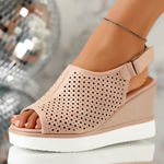 Sandale Dama cu Platforma Chris Bej #10936, OneFashionRoom-LL