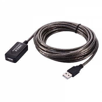 Cablu activ extensie USB 2.0 Type A tata la Type A mama pentru incarcare si transfer date480Mbps 5m, PLS