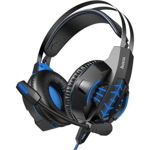 Casti gaming, Hoco, 3,5 mm / USB, 2m, Albastru/Negru