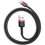 Cablu de Date USB Type-C, 2A, 2m Baseus Cafule (CATKLF-C91) Rosu Negru