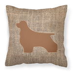 Caroline`s Treasures Cocker Spaniel Burlap și Brown Canvas Fabric decorative pernă BB1075 Multi 14Hx14W, 