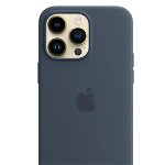 Husa de protectie Apple Silicone Case with MagSafe pentru iPhone 14 Pro Max, Storm Blue