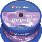 Dvd+r verbatim 4.7gb, 120min, viteza 16x, 50 buc, single layer, spindle, "matt silver" "43550"