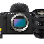 Kit Aparat foto Mirrorless Sony Alpha ZV-E1, Bionz XR, unitate AI, 4K, Full Frame + Sony FE 20-70mm F/4 + SD Card 256GB (Negru)