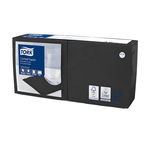 Servetele pentru bauturi Tork Cocktail negre, 24×24 cm, 2 straturi, 200 portii, 12 pachete/bax, 