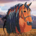 Set creativ tablou cu cristale Horse 18x18 cm Craft Buddy CCK-A70, 