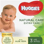 Servetele umede Huggies Natural Care Extra Care, 3 pachete x 56, 168 buc