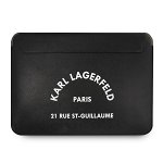 Husa laptop Karl Lagerfeld pentru Laptop de 16 inch, RSG Embossed, Piele ecologica, Negru, Karl Lagerfeld