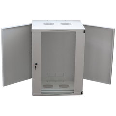 W12F64G 12U Wall Mount, 595 x 540, Glass door, Gri, Logilink