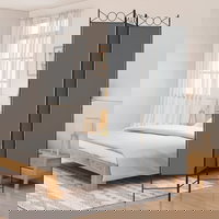 Paravan de camera cu 3 panouri vidaXL, antracit, 120x220 cm, textil, 3.14 kg