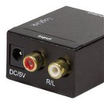Convertor audio logilink ca0102, 2 x rca, 1 x toslink, 1 x coaxial, 48khz, alimentator extern 5v / 1a, negru
