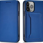Husa Magnet Card Stand compatibila cu Samsung Galaxy A34 5G Blue