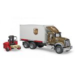MACK Granite UPS Logistics truck with fo, BRUDER