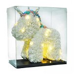 Unicorn Floral din Trandafiri de spuma 40 cm, ambalat in cutie, cu led de lumini, FashionForYou