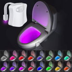 Lampa de veghe LED pentru toaleta, senzor de miscare si lumina, 8 culori diferite, 3gifts