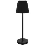 Lampă de masă HOMCOM din acril și metal cu 3 lumini albe 3600mAh, lampă de birou portabilă cu cablu inclus, Ø11,2x36,5 cm, de culoare negru, HOMCOM