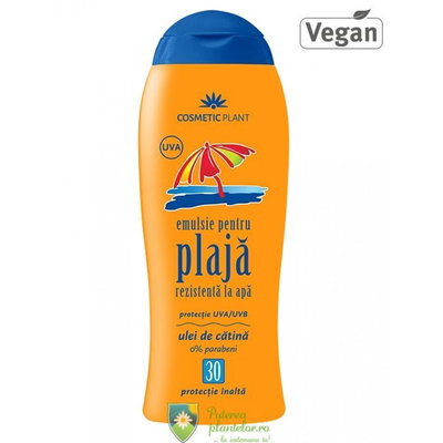 Emulsie plaja SPF30 cu ulei de catina 250 ml, Cosmetic Plant