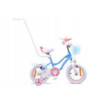 Bicicleta pentru copii, Royal Baby, Star Girl, 2 - 4 ani, cadru BMX-Type otel, roti aer 12 inch, sa reglabila, roti ajutatoare, Albastra, Jokomisiada