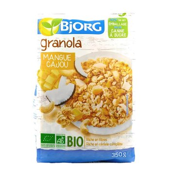Granola cu Mango si Caju Bjorg, bio, 350 g, ecologic