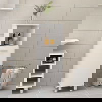 Dulap de baie vidaXL, alb extralucios, 30x30x95 cm, lemn prelucrat, 11 kg