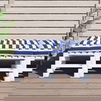 Perna de paleti, vidaXL, dungi albastru/alb, 120x80x12 cm, textil