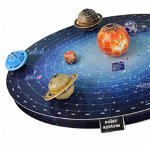 Sistemul Solar, Puzzle 3D cu 46 piese, din carton, Krista