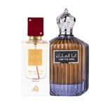 Pachet 2 parfumuri Best Seller, Ana Abiyedh Rouge 60 ml pentru ea si I am The King 100 ml pentru el, Lattafa
