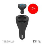 Incarcator Auto +Casca Bluetooth Negru