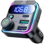 Transmitator FM auto Joyroom JR-CCB01, 2x USB, 1x USB-C, dual microfon, 48W, Bluetooth, Negru