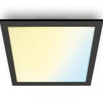 Panou LED WiZ Panel SQ, Wi-Fi, control vocal, 36W, 3400 lm, lumina alba (2700-6500K), IP20, 60cm, Negru, WIZ