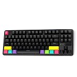 Tastatura Ajazz K870T, 87 de taste, cu fir si Bluetooth, reincarcabila, tastatura mecanica, RGB backlit, neagra, AJAZZ