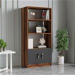 Corp biblioteca, Locelso, Vario D, 63.6x140x37.6 cm, Nuc / Antracit, Locelso