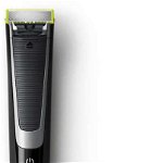 Aparat hibrid de barbierit si tuns barba Philips OneBlade Pro QP6510/60, Umed & Uscat, Pieptene 12 lungimi, Negru/Argintiu + lama suplimentara