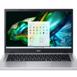 Laptop Acer Aspire 3 A314-23P cu procesor AMD Ryzen™ 5 7520U pana la 4.3 GHz, 14", Full HD, IPS, 8GB DDR5, 512GB SSD, AMD Radeon™ 610M, No OS, Silver
