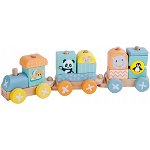 Locomotivă din lemn de jucărie pentru copii Sun Baby, Organicsfood