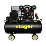 Compresor aer, 200L, Stager HMV0.6/200-10 10bar, 600L/min, trifazat, angrenare curea, Stager