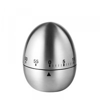 Cronometru de Bucatarie, Flippy, Mecanic, Forma de Ou, din Otel Inoxidabil, 60 min Timer, 8 x 6 cm, Argintiu