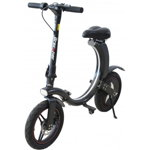 Bicicleta electrica pliabila Breckner Germany BE 350-6 N, 350 W, 6Ah, culoare negru, roti 14", autonomie 10-22 km, greutate neta/bruta 20/22.5 kg