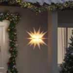 Stele iluminate Moravian LED-uri, 3 buc., alb, pliabile, 57 cm, Casa Practica